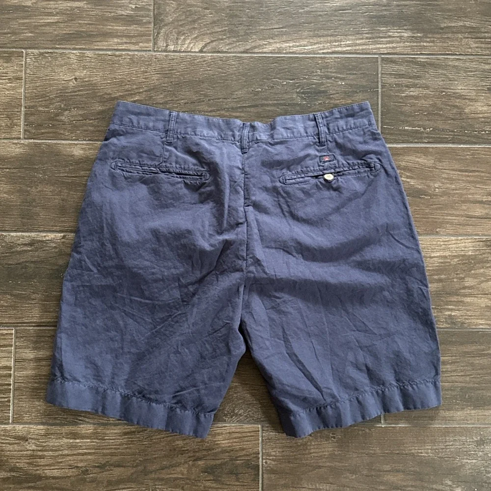 Faherty Chino Shorts Men's 36 Navy Linen Cotton 9